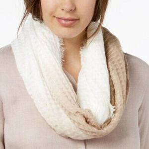 INC Ombre Waffle Loop Scarf Ivory/Brown